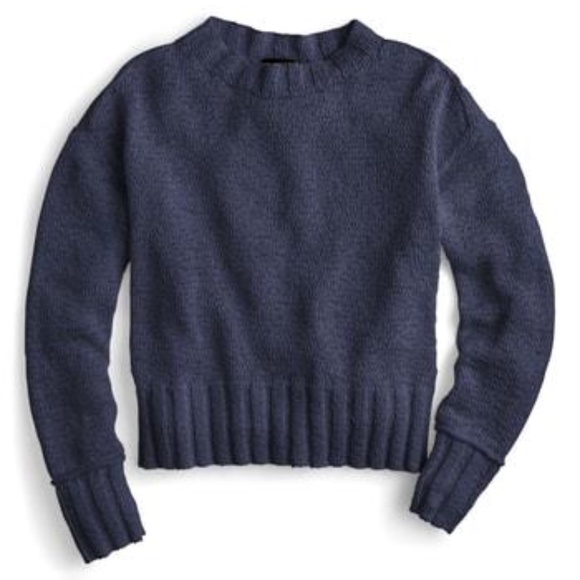 J. Crew Sweaters - J. Crew Wide Rib Crewneck Sweater Navy Blue Sz Sm